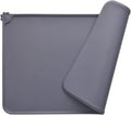 Silicone Dog Cat Bowl Mat, Non Slip Pet Feeding Mat, Waterproof, Grey, 18.5"X11.8"