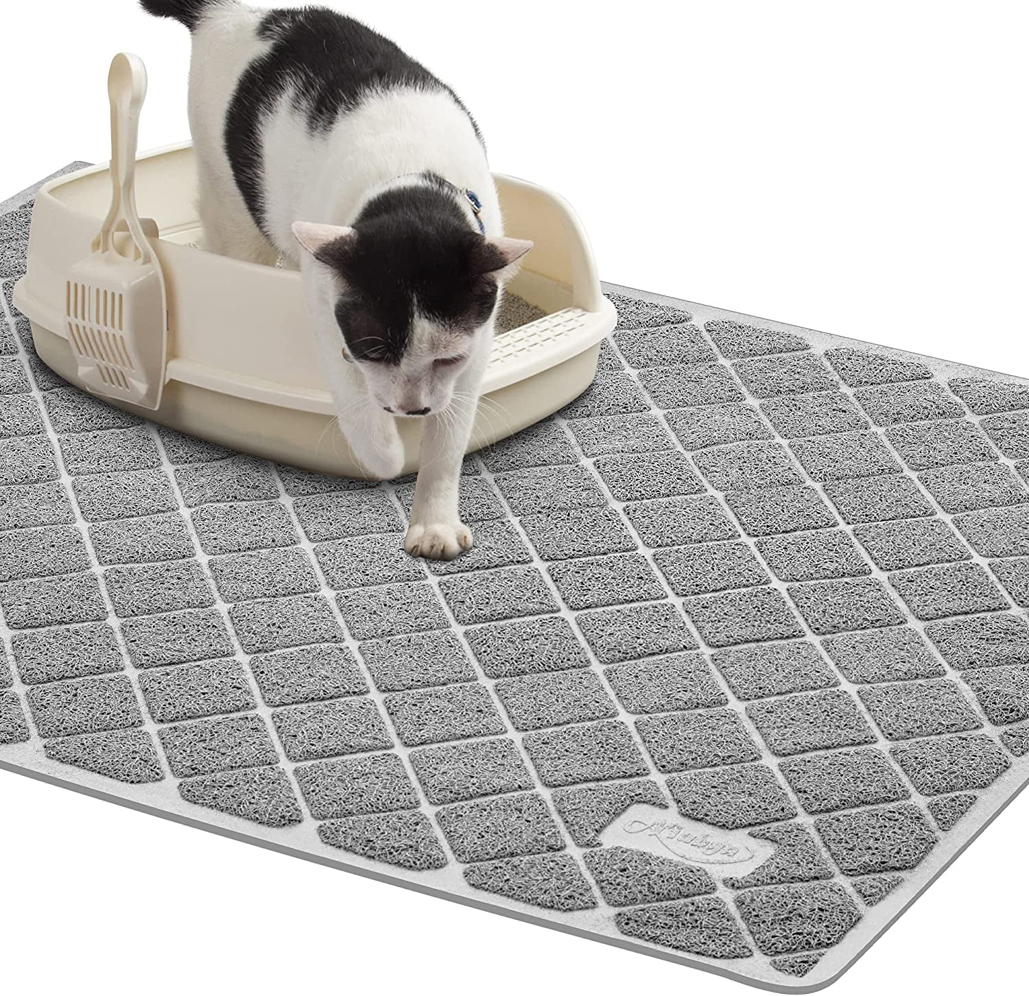 Niubya Premium Cat Litter Mat, Litter Box Mat with Non-Slip and Waterproof Backing, Litter Trapping Mat Soft on Kitty Paws and Easy to Clean, Cat Mat Traps Litter from Box