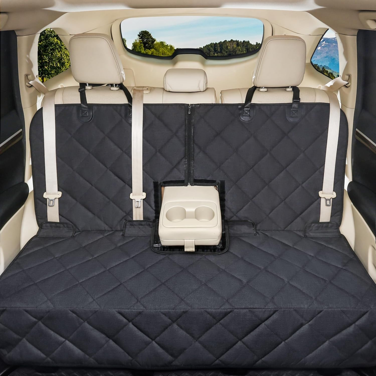 Bench Dog Car Seat Cover for Back Seat Waterproof Seat Covers Durable Scratch Proof Nonslip, Protector for Pet Fur & Mud Washable Backseat Cover for Cars Armrest Compatible