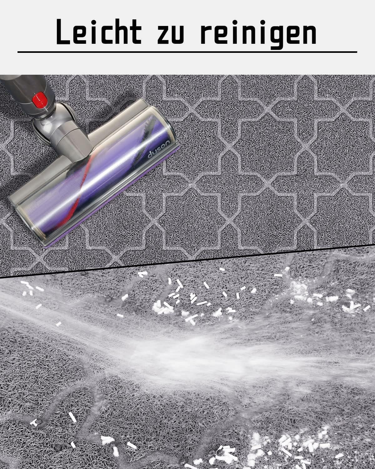 Yimobra Cat Litter Mat, 35.4"X23.6" Litter Box Mat with Litter Lock Mesh, Soft Cat Litter Mat Litter Trapping Mat, Easy to Clean, Non-Slip, Water Resistant, Litter Free Floors, Dark Grey