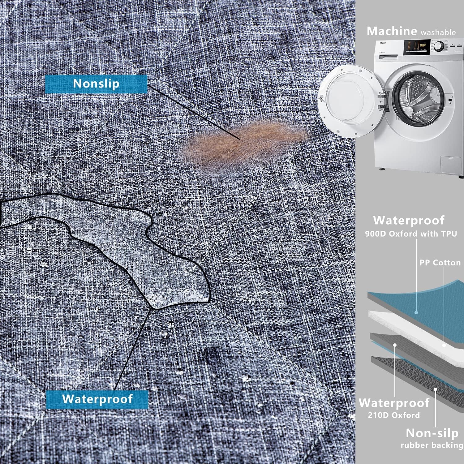 ELLONI Backseat Dog Cover for Car - Dog Seat Cover - Dog Hammock for Car, Rear Seat Covers for Dogs Seat Covers for Cars Back Seat Scratch-Proof Nonslip Mesh Sections Window, SUV