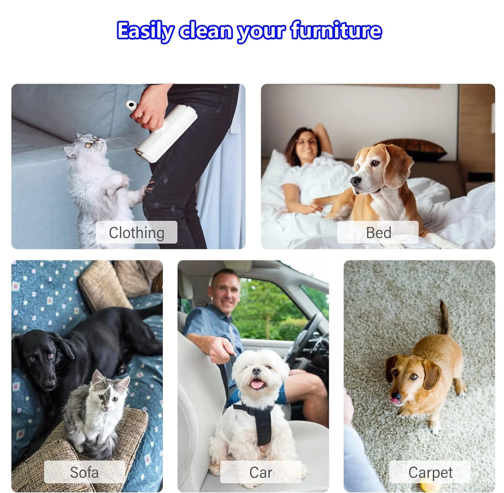 LEXLIFE Lint Brush Roller, Reusable Cat and Dog Hair Remover for Furniture, Couch, Carpet, Car Seats and Bedding, Lint Roller for Pet Hair