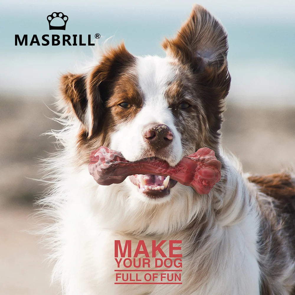 MASBRILL Dog Toys Indestructible Dog Chew Toys for Large Breed Aggressive Chewers Tough Dog Teething Toys for Pet Teeth Cleaning, Natural Rubber Interactive Dog Toys for Boredom