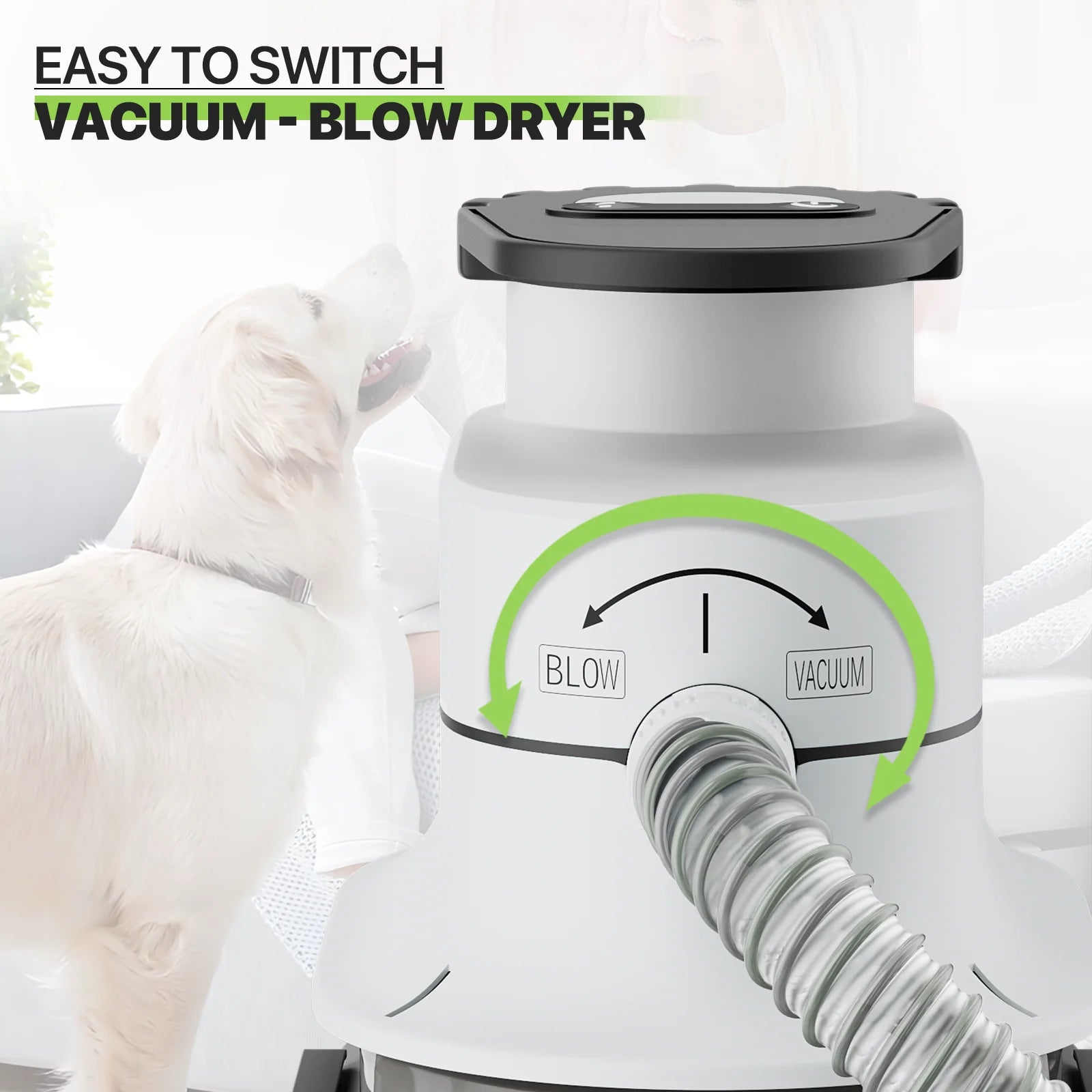 Magshion Pet Grooming Kit & Vacuum Suction 99% Pet Hair, Dog Grooming Kit with 6 Professional Grooming Shedding Tools for Dogs Cats and Other Animals, Black