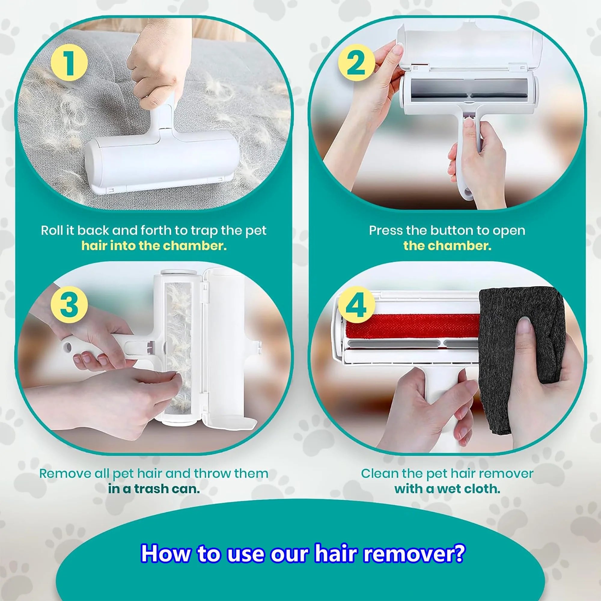 LEXLIFE Lint Brush Roller, Reusable Cat and Dog Hair Remover for Furniture, Couch, Carpet, Car Seats and Bedding, Lint Roller for Pet Hair