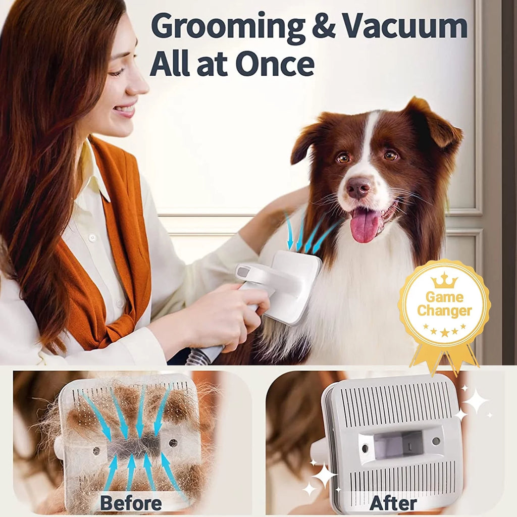 Oneisall 7 in 1 Dog Grooming Kit, Low Noise Pet Grooming Vacuum with 1.5 L Dust Cup, Dog Vacuum for Shedding Grooming, with 7 Professional Grooming Tools for Dogs Cats Pet Hair & Home Car Cleaning