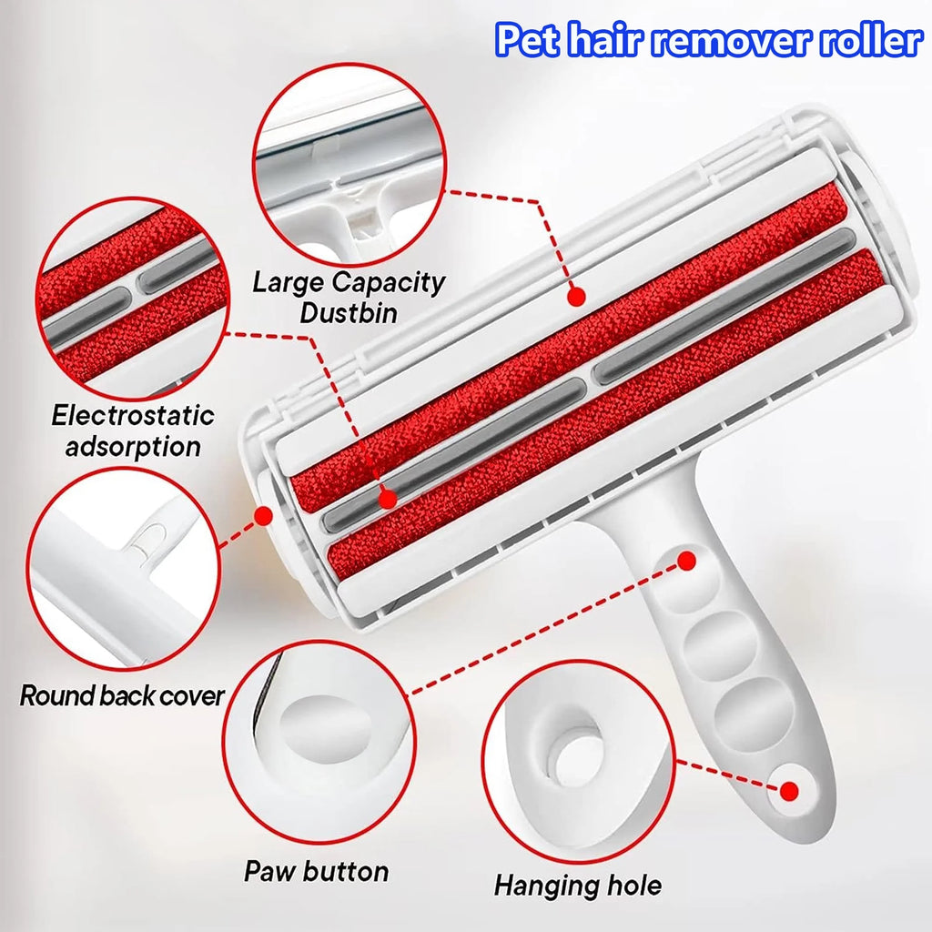 LEXLIFE Lint Brush Roller, Reusable Cat and Dog Hair Remover for Furniture, Couch, Carpet, Car Seats and Bedding, Lint Roller for Pet Hair