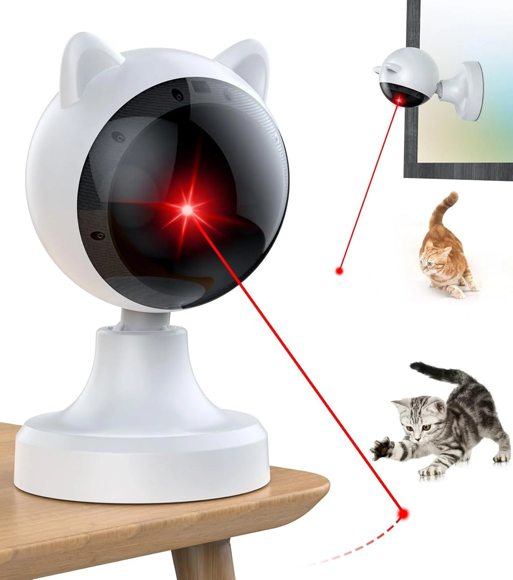 Prociv Automatic Cat Laser Toys, Interactive Laser Cat Toys for Indoor Cats/Kitty/Dogs, Cat Laser Toy Automatic White