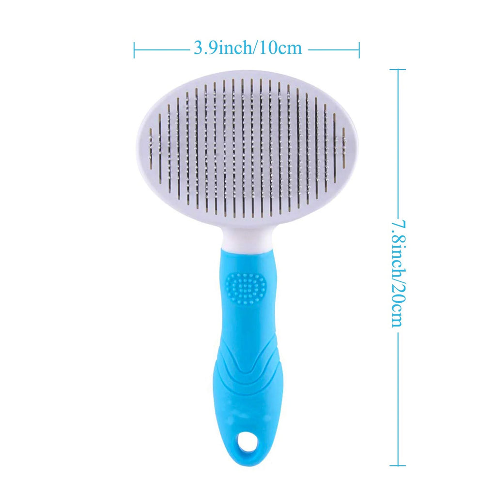 Skyauks Cat and Dog Brush, Self Cleaning Deshedding Tool for Undercoat, Mats, Knots, Flakes - All Hair Lengths