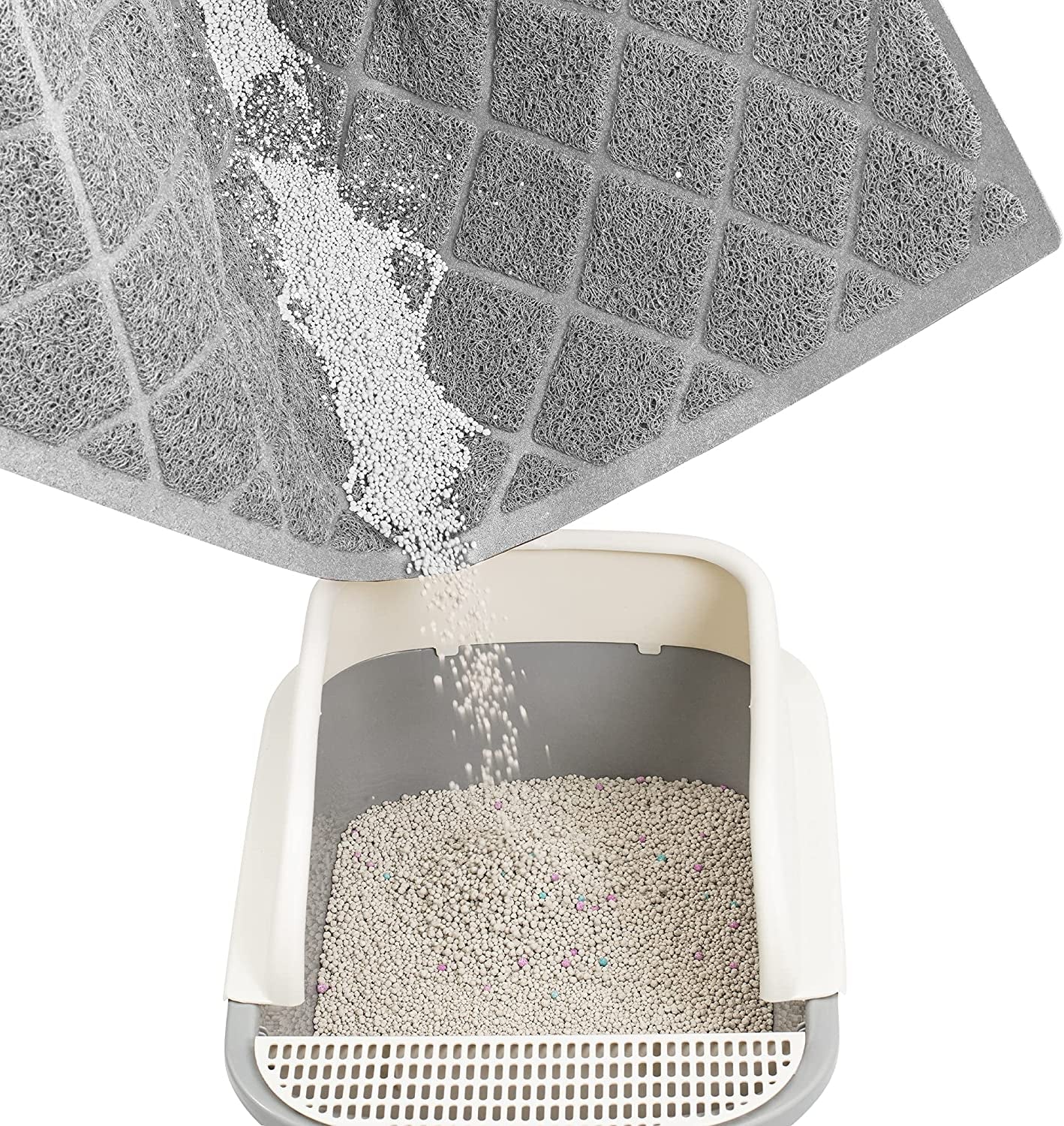 Niubya Premium Cat Litter Mat, Litter Box Mat with Non-Slip and Waterproof Backing, Litter Trapping Mat Soft on Kitty Paws and Easy to Clean, Cat Mat Traps Litter from Box